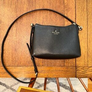 Kate Spade Black Leather Crossbody Bag Minimalist Design